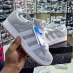 Gray addidas shoes