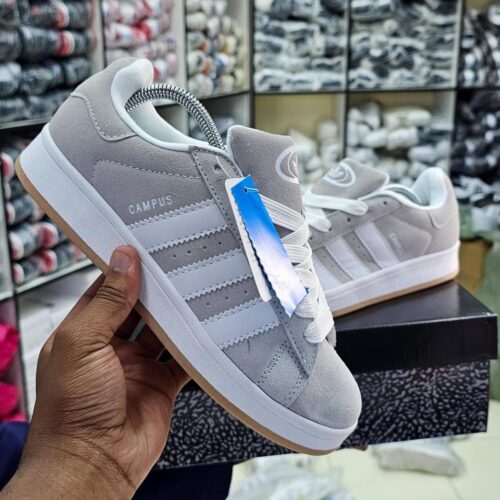 Gray addidas shoes